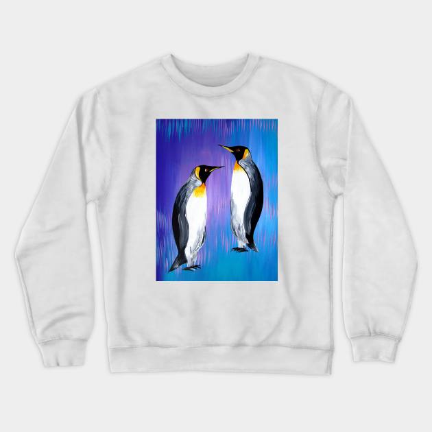 Blue, Purple and Penguins Crewneck Sweatshirt by SheerJoy